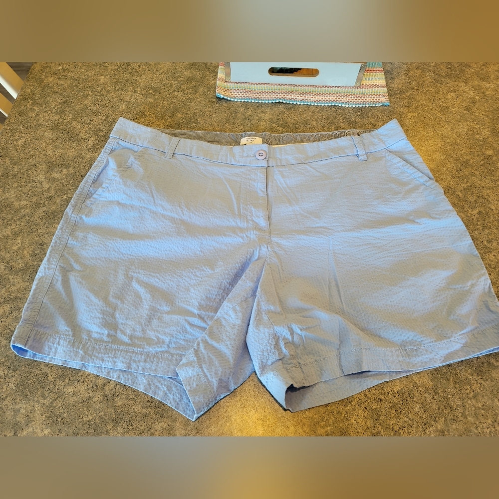 Crown & Ivy light blue seersucker shorts 18w